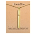 Collana con fischietto da meditazione 528Hz in titanio dorato per respirazione e ansia - HX05 (Senza Carta) / Oro