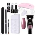Solid extension nail gel kit in Cameo Brown with mini UV lamp and essential tools - 9-Piece Set 11-Cameo Brown