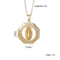 Collana con pendente Vergine Maria dorata in zircone ottagonale e misura 40+5cm - Vergine Maria Ottagonale Zirconia Bianca (N. 3)