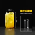Can-shaped 360ml glass cup for mojitos and juice with detailed product dimensions - Style 15 Juice Glass