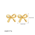 Detailed view of 18K gold bow stud earrings with size measurements and weight info - Bowknot Medium