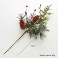 Artificial Christmas branch with pine cones, red berries and needles, 48cm length - 48CM Multicolor Glitter Sprig