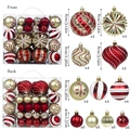 Set di palline di Natale rosse, oro e bianche con motivi assortiti e diverse dimensioni - Oro Rosso