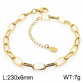 Golden stainless steel square chain anklet with lobster clasp, size 230x6mm, 7g weight - Gold Twisted Chain (KJ3731-Z)