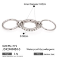 Three-piece layered stainless steel pearl ring set for women, waterproof and hypoallergenic - Stainless Steel Triple Interlocking Style / Silver