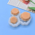 Silikonform mit drei Baumstumpf-Mulden und feiner Holzmaserung für DIY-Kuchen und Basteln - 3-Loch Baumstumpf Stil (482)