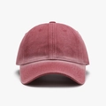 Classic washed cotton baseball cap in vintage reddish-brown with curved brim - Adjustable / Burgundy