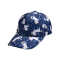 Navy blue children's baseball cap with colorful unicorn and star constellation patterns - Royal Blue - Unicorn Print