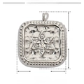 Ciondolo quadrato in acciaio inossidabile con incisione a stella e misure 16x14mm - Stella Quadrata Martellata / Argento