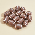 Brown American football style acrylic beads with white stitching for DIY jewelry making - 19*13mm Coffee White Line Rugby