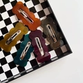 Morandi-colored jelly wave hair clips set featuring acetate finish and metal snap grips - 7cm Wavy Strip 5PCS