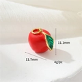 14K gold plated red apple charm pendant with size 11.7x11.1mm and 4g weight specs - 14K Gold (Apple)