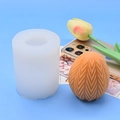 Details von Silikonform-Set für Ostereier mit strukturiertem Fischgrätenmuster für Kerzen - Fischgräten-Stil (3)