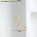 Sparkling champagne gold glitter feather Christmas tree hanging ornament 16cm x 5cm - Glitter Gold Feather
