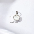 Ciondolo circolare in madreperla bianca placcato oro 14K, dimensioni 16,6mm per 9,94mm - H-11069 Rotondo