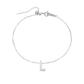 Silver stainless steel initial anklet featuring a letter L charm with adjustable chain - Letter L / Silver