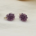 DIY purple grape resin charms with gold loops for handmade earrings and jewelry - Small Transparent Purple Grape
