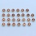 Golden alloy A-Z alphabet charms with black enamel finish for DIY jewelry making - Alphabet Set (DY147) / Set of 26 / Style 23 Black
