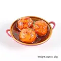 Miniatur Fleischbällchen im goldenen Metalltopf für Puppenhaus Küchenzubehör - Durchmesser 5.5cm / Fleischbällchen