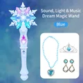 Set baguette magique princesse bleue avec baguette flocon lumineuse et couronne - Baguette Bleue de Rêve + Coffret Cadeau d'Accessoires
