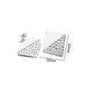 Silver square textured stainless steel stud earrings with hammered finish, 22mm size - 22x22mm Half-Embossed Square Studs / Steel
