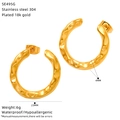 Vergulde holle gehamerde oorringen met een diameter van 23 mm en 18k goudfinish - Gehamerde Ronde Ring (SE495G)