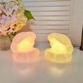 Shell shaped night light in pink and yellow colors with glowing pearl light - Beibei White