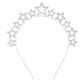 Elegant silver rhinestone star headband for Christmas party and festive hair accessory - Silver (FG154 Silver White Diamond)