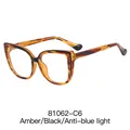Gafas de ojo de gato retro con filtro de luz azul en carey y negro, modelo 81062-C6 - Ámbar/Negro