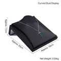 Black curved jewelry display stand for necklaces and pendants, sized 11x20x18cm - Lying Bust Jewelry Display (Black)