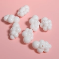 Pack of six glossy white resin cloud-shaped beads for DIY jewelry and phone charms - 17*24mm / Small White 1pc