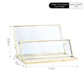 Single layer gold metal glass business card holder box for desktop office display - Single Layer Card Holder 4045A