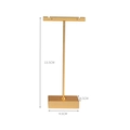 Golden T-shaped metal earring display stand with dimensions of 13.5cm height on white background - Square Base Large / Gold