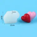 3D interlocking heart silicone mold for DIY candles, dimensions 12x8x6.8cm, white color - Connected Hearts (50-3454-D)