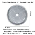 Grote bloemvormige siliconen mal voor wierookhouder DIY hars handwerk 116mm diameter - 116mm / Grote Bloemvorm Wierookplaat Mal