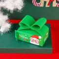 Scatola regalo di Natale verde con motivo Babbo Natale e chiusura a fiocco - Fiocco Verde / Babbo Natale verde
