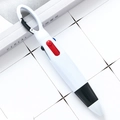 Multicolor carabiner ballpoint pen in white finish with portable hanging clip - Black