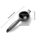 Matte black zinc alloy manual lemon squeezer with ergonomic long handle and size marks - Simple Packaging / Black