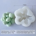 3D succulent silicone mold in milky white with green wax cactus sample shown - Succulent H-0570