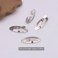Lot de 4 barrettes BB ovales en métal argenté, longueur 4,8 cm pour accessoires DIY - Argent Ovale 5cm