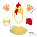 Costume de poussin jaune pour enfants avec bandeau, gants, nœud papillon et tutu - Ensemble Coq Jaune 3 Pièces + Gants + Tutu