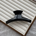 Sleek black glossy hair claw clip in a premium minimalist design for women - 12cm Flat Clip / Bright Black