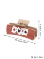Western style hair claw clip featuring ace of hearts and spades poker patterns - 90042-Poker Ace Pattern