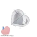 Herzförmige Silikonform für Epoxidharz-Vase mit Maßangaben für DIY-Bastelprojekte - Solide Herz Vase Form