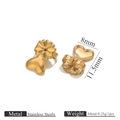 Golden heart-shaped stainless steel earring backs with 11.5mm x 8mm dimensions - Small Heart Earring Back / Gold