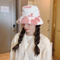 M (56-58cm) / Cow Print Bucket Hat Light Pink