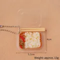 Miniature beef bowl food keychain with realistic green pepper and rice detail - Spare Ribs Rice