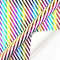 Metallic laser rainbow stripe gift wrapping paper roll with vibrant glossy finish - Colorful Bronzing Stripes (Sheet) / 50*70CM