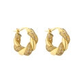 Vergoldete gedrehte Creolen mit funkelnden Zirkoniasteinen für Damen im Vintage-Stil - Gold