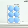 6-piece light blue flocked Christmas ball ornaments in a transparent box for holiday decor - Set of 6 / Clear Sky Blue